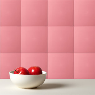 Solid light salmon pink tile
