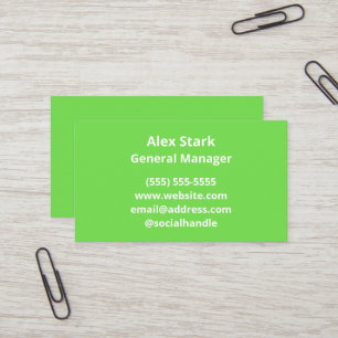 Solid Lime Green Business Cards