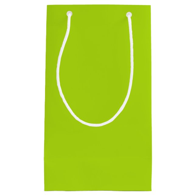 Solid Lime Green Color Small Gift Bag (Front)
