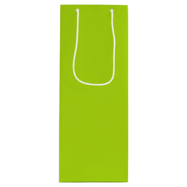 Solid Lime Green Color Wine Gift Bag (Front)