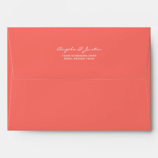 Solid Live Coral Colour Envelope