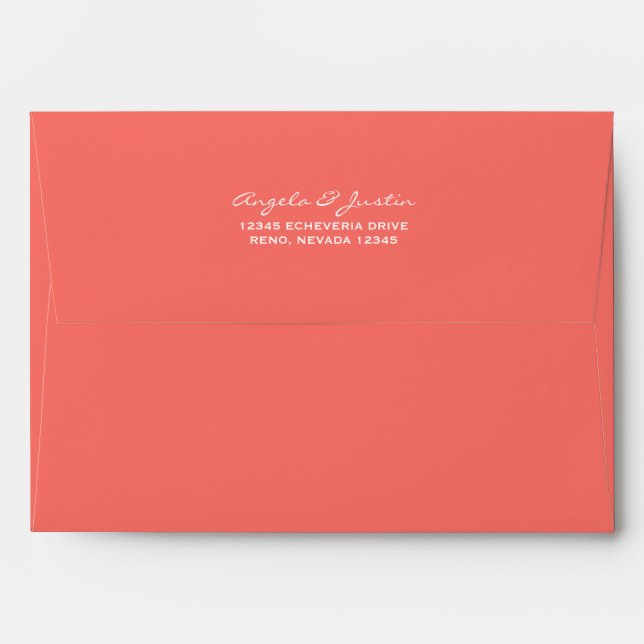 Solid Living Coral Envelope (Back (Top Flap))