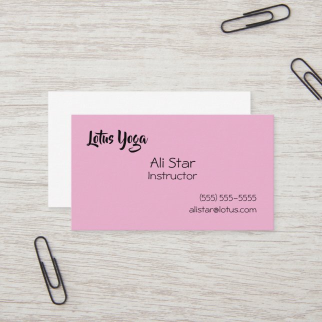Solid Lotus Pink Business Cards (Front/Back In Situ)