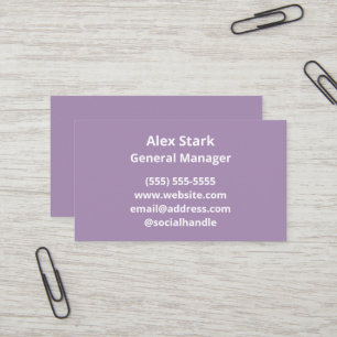 Solid Lotus Purple Business Cards