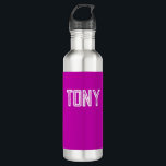 Solid Magenta Custom Name Monogram 710 Ml Water Bottle<br><div class="desc">- Solid,  bold,  minimalist design with customisable name,  font,  font size or font colour... . It's very fun and playful!</div>