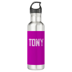 Solid Magenta Custom Name Monogram 710 Ml Water Bottle