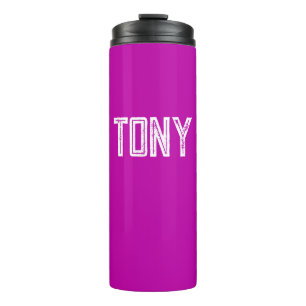 Solid Magenta Custom Name Monogram Thermal Tumbler
