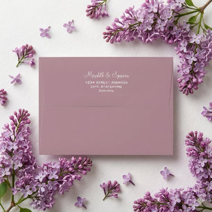 Solid Mauve Purple Wedding 5x7 Envelope