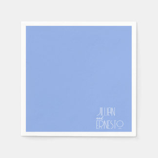 Solid Medium Blue Lily of the Valley Custom Napkin