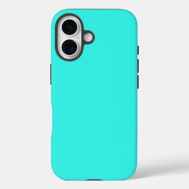 Solid Metallic Cyan Colour Case-Mate iPhone Case (Back)