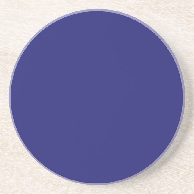 Solid Midnight Blue Colour Minimalist Plain Coaster (Front)