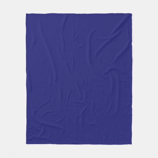 Solid Midnight Blue Colour Minimalist Plain Fleece Blanket (Front)