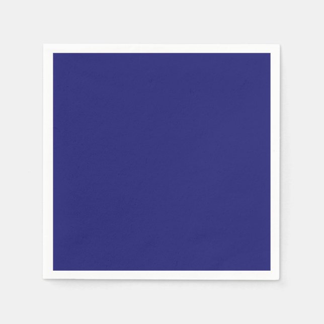 Solid Midnight Blue Colour Minimalist Plain Napkin (Front)