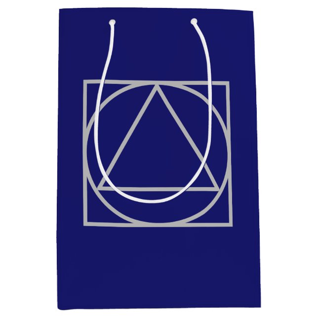 Solid Midnight Blue Elegant Modern Minimalist Medium Gift Bag (Front)