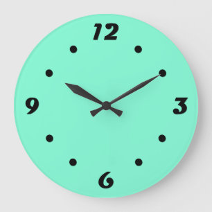 Solid, mint, green large clock