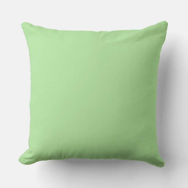 Solid Mint Green Throw Pillow (Front)