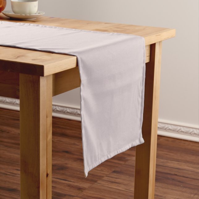 Solid mountain haze silver pink short table runner (In Situ)
