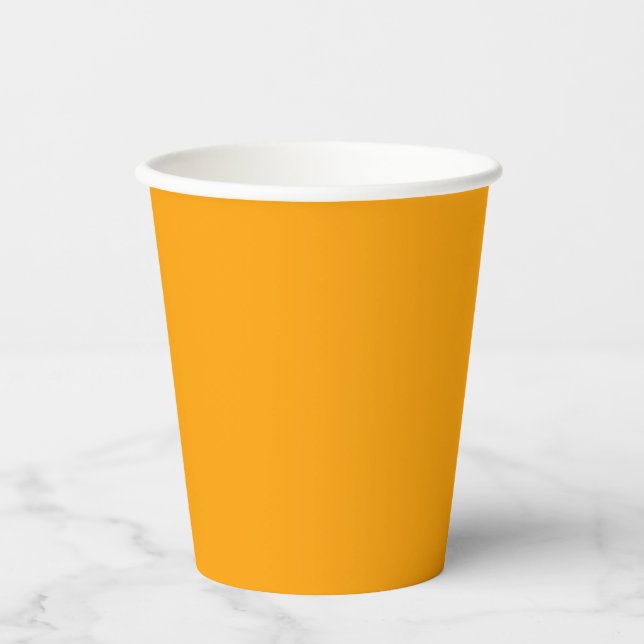 Solid mustard yellow color paper cups (Front)