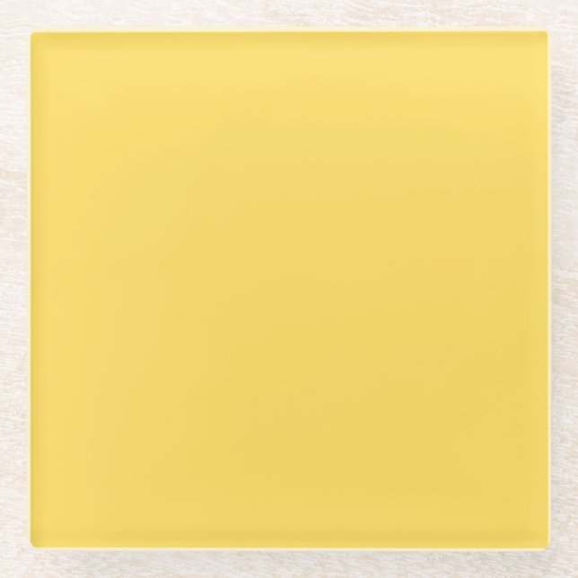 Solid Mustard Yellow Glass Coaster (Front)