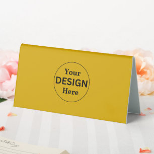 Solid Mustard Yellow Minimalist Table Tent Sign