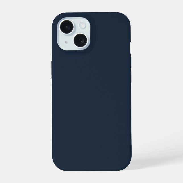 Solid Muted Blue Colour iPhone 15 Case (Back)