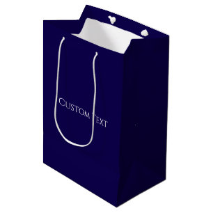 Solid Navy Blue Elegant Medium Gift Bag