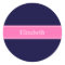 Solid Navy Blue Hot Pink #2 Ribbon Name Monogram