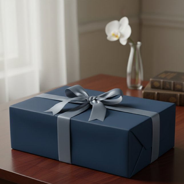 Solid Navy Blue Matte Gift Wrap Paper (Creator Uploaded)