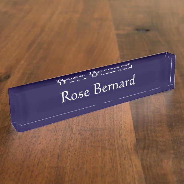 Solid Navy Blue Nameplate (Side)