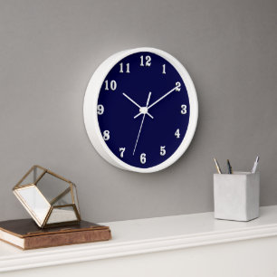 Solid Navy Blue Wall Clock