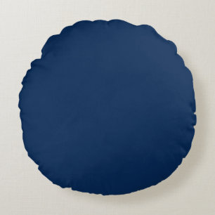 Solid navy indigo blue round cushion