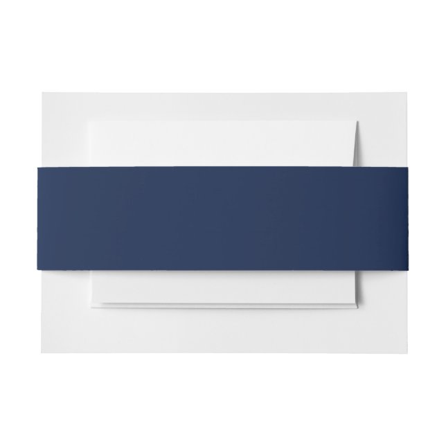 Solid navy night blue invitation belly band (Front Example)