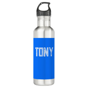 Solid Neon Blue Custom Name Monogram 710 Ml Water Bottle