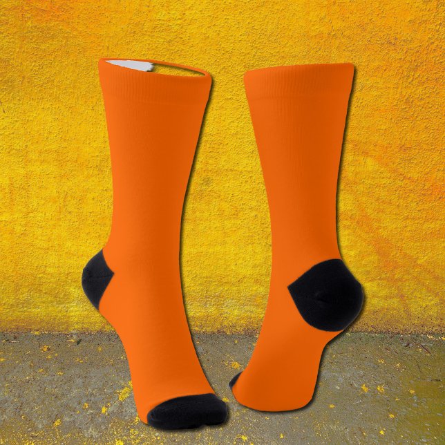 Solid Neon Orange Socks – Customisable  (Creator Uploaded)