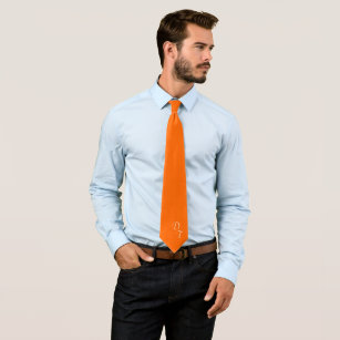 solid  neon  orange  - your monograms neck tie