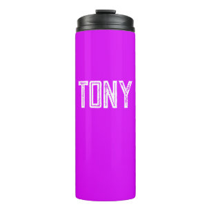 Solid Neon Purple Custom Name Monogram Thermal Tumbler