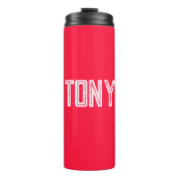 Solid Neon Red Colour Custom Name Monogram