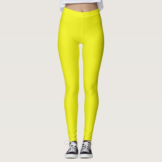 Solid Neon Yellow Leggings (Front)