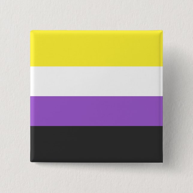 Solid Non-Binary Pride Flag 15 Cm Square Badge (Front)