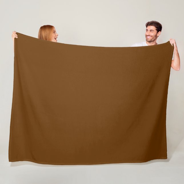 Solid Nutmeg Brown Fleece Blanket (In Situ)