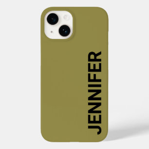 Solid Offbeat Green Custom Name Case-Mate iPhone 14 Case