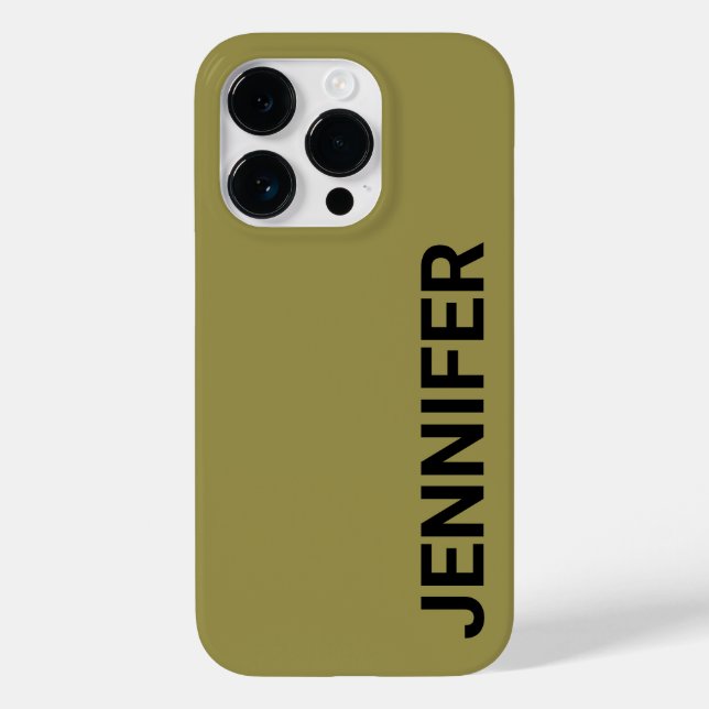 Solid Offbeat Green Custom Name Case-Mate iPhone Case (Back)