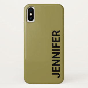 Solid Offbeat Green Custom Name iPhone X Case