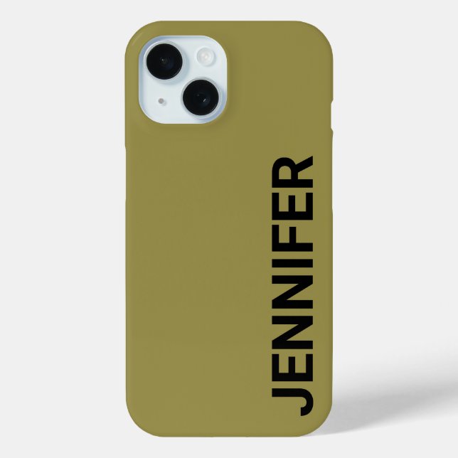 Solid Offbeat Green Custom Name Case-Mate iPhone Case (Back)