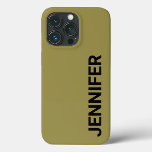 Solid Offbeat Green Custom Name iPhone 13 Pro Case