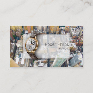 Solid office watch city skyscraper luxurious card