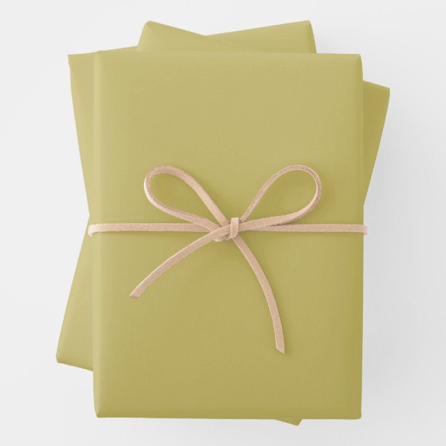 Solid Olive Wrapping Paper Sheet (In situ)