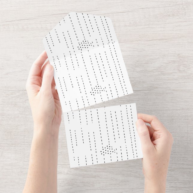 Solid, Onyx All In One Invitation (Tearaway)