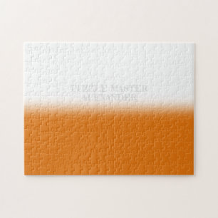 Solid Orange and White Secret Message Personalised Jigsaw Puzzle