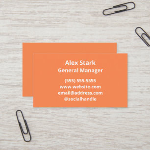 Solid Orange Business Cards